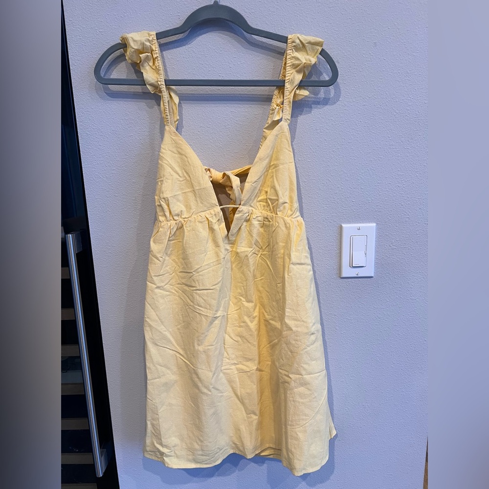 Beginning Boutique Yellow Ruffle Strap Dress